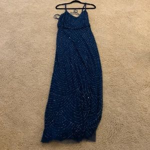 Size 8 Adrianna Papell navy blue gown